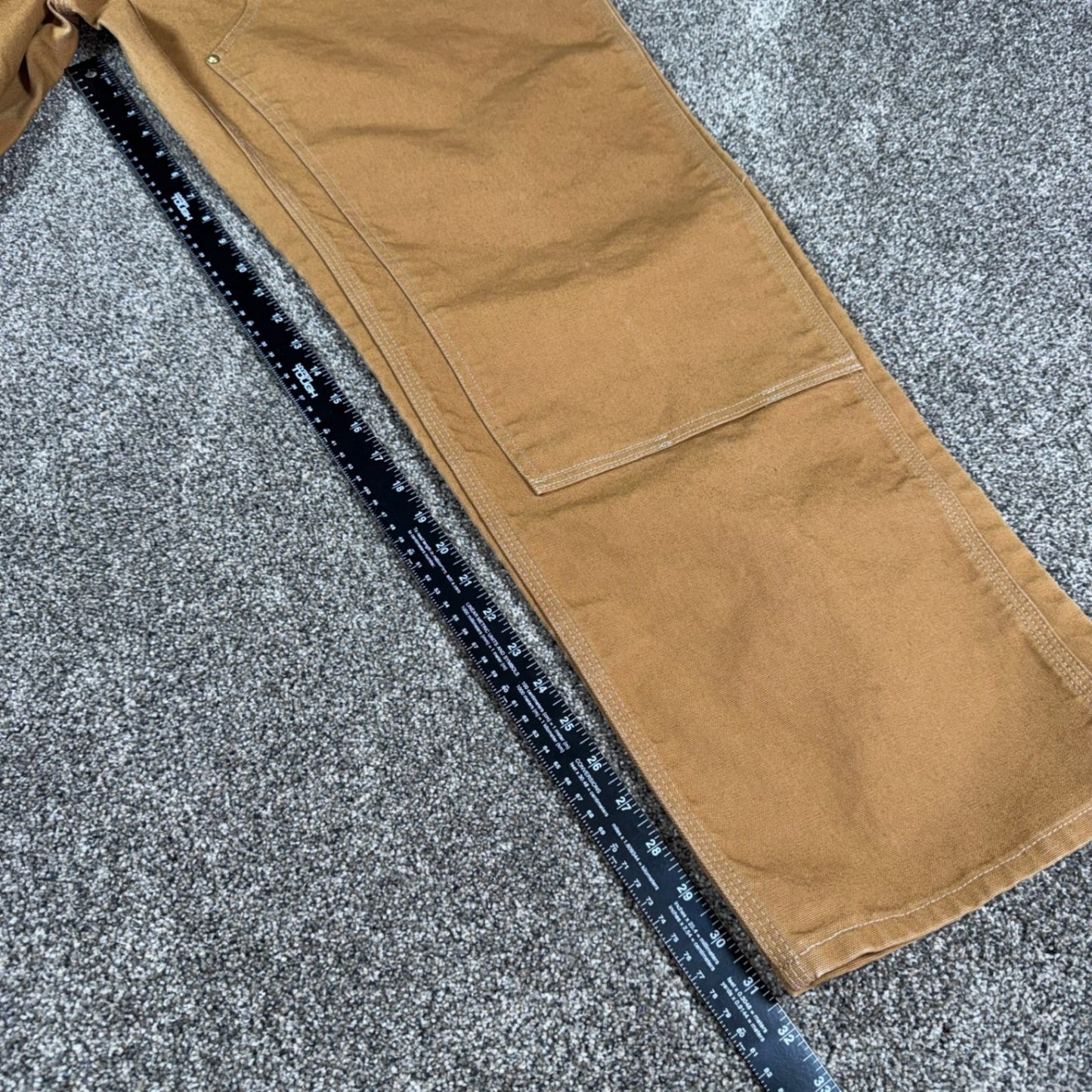 Carhartt Mens B01 Double Knee Work Pants Dungaree Fit 44x34 Brown Cotton Duck