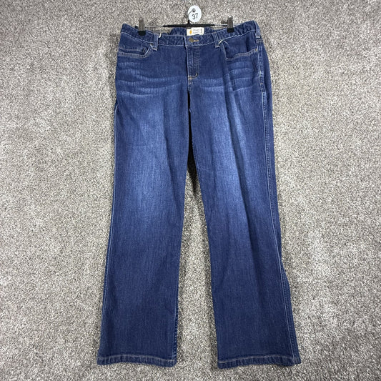 Carhartt Womens Original Fit Jeans Size 16 Short Straight Leg Dark Wash Denim