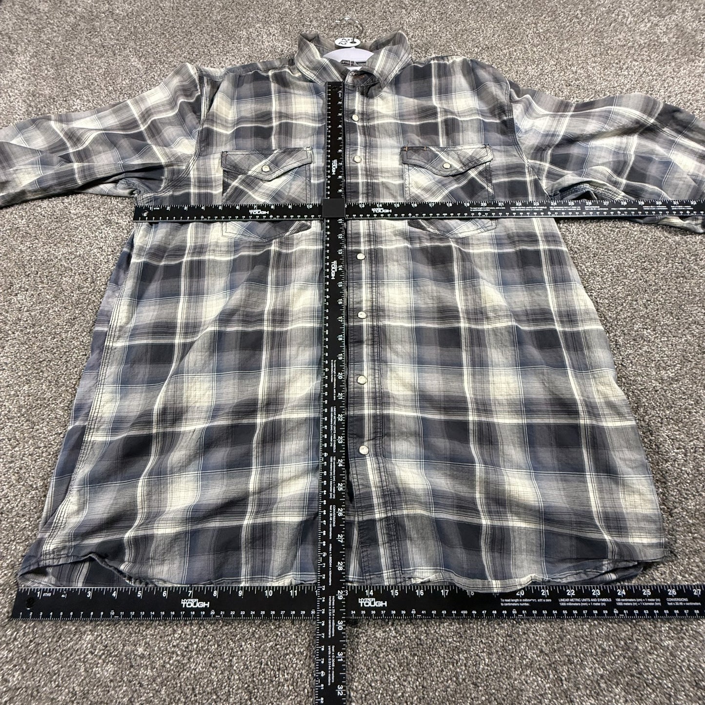 Carhartt Mens Relaxed Fit Long Sleeve Button Up Shirt XL Tall Blue Plaid