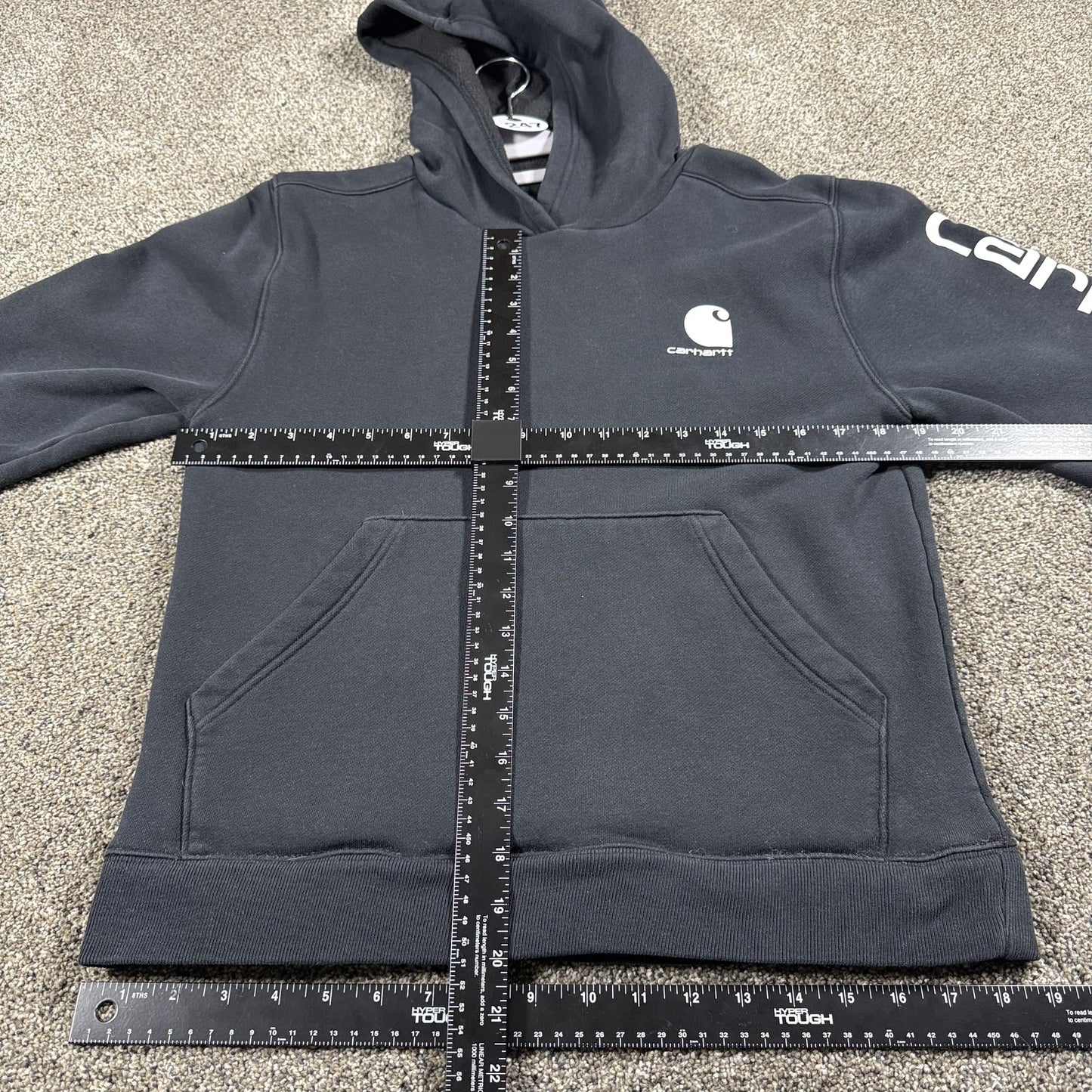 Carhartt Boys Hoodie Youth XL 18-20 Black Pullover Sweatshirt Sleeve Logo