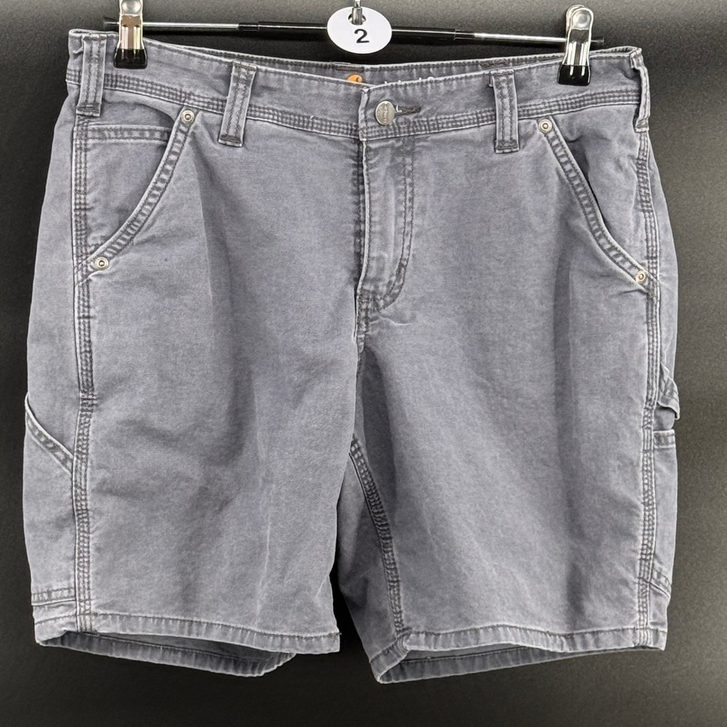 Carhartt Womens Size 8 Carpenter Shorts Gray Washed Original Fit Workwear