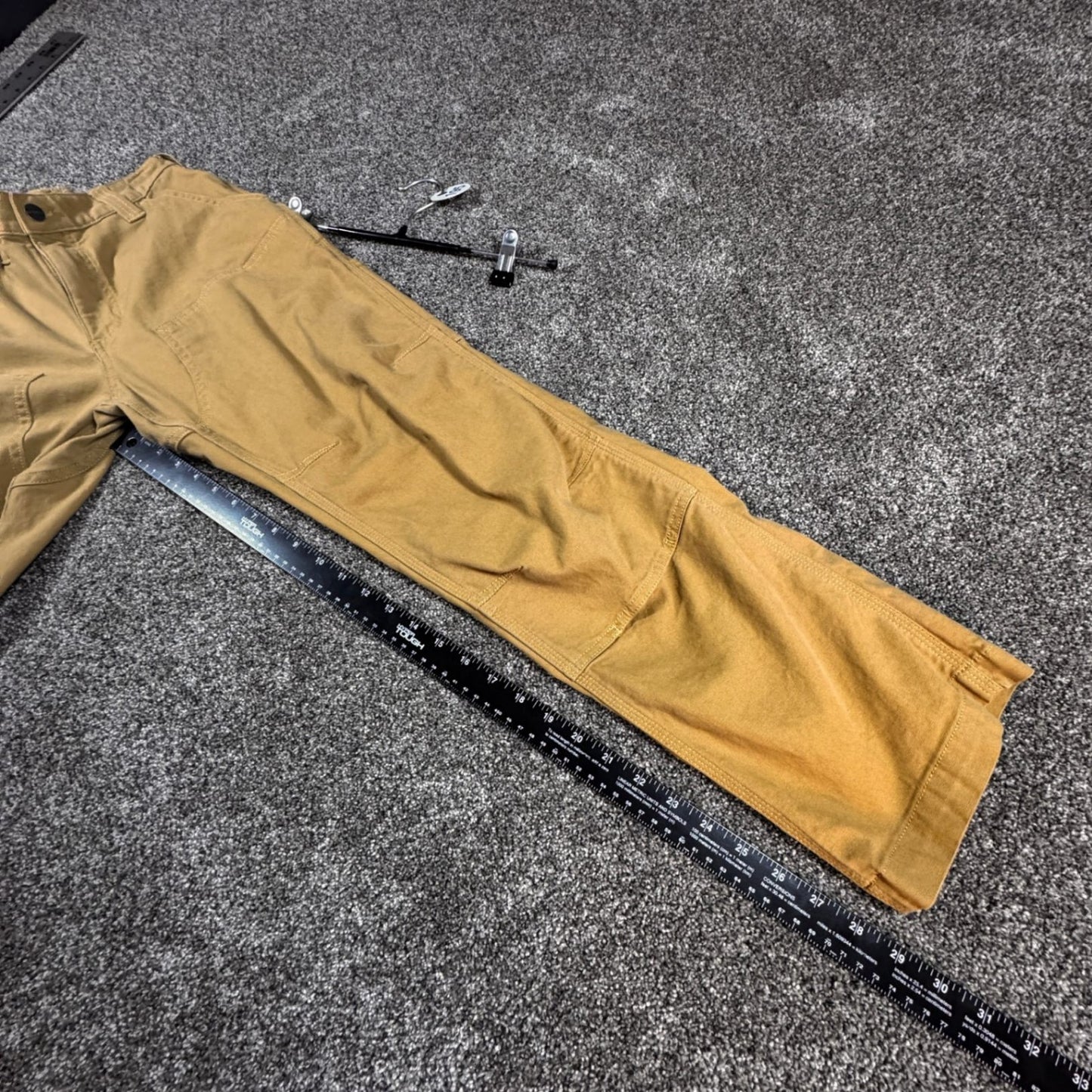 Carhartt Mens Rugged Flex Relaxed Fit Double Knee Work Pants 30x30 Tan Excellent