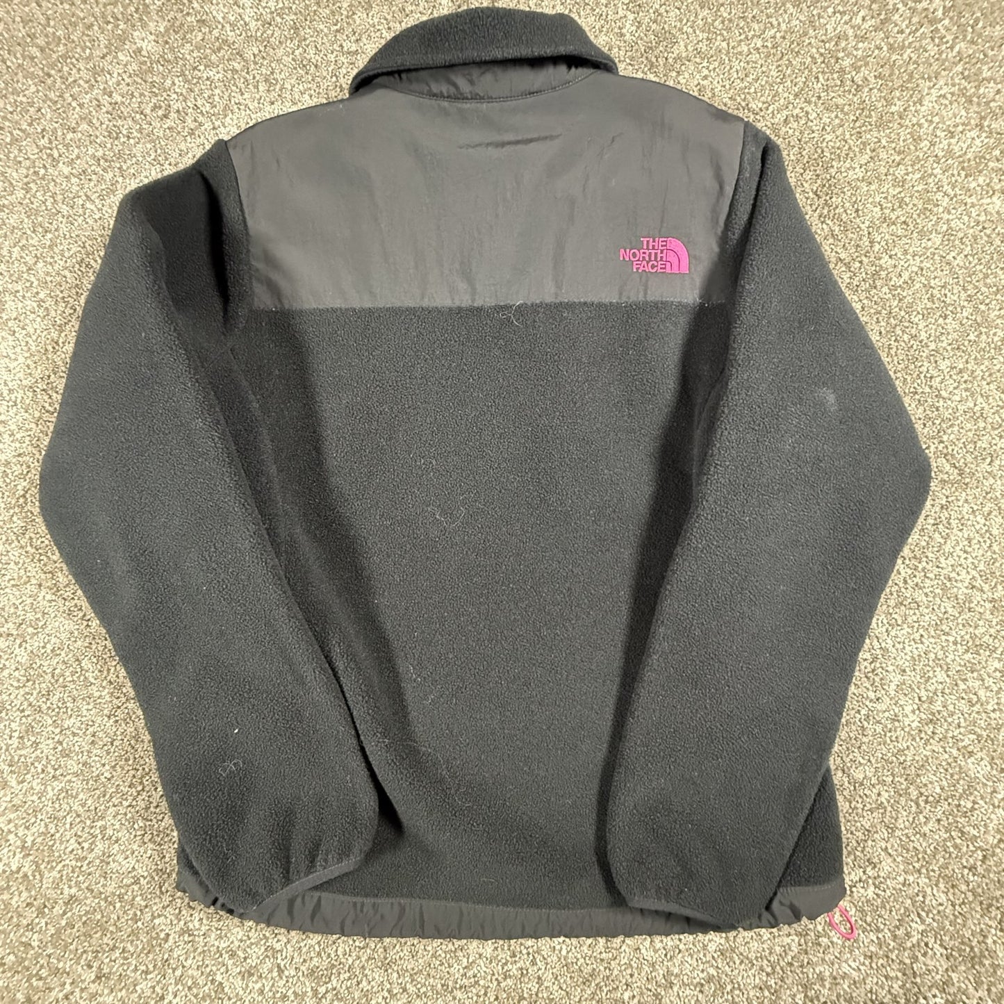 The North Face Womens Denali M Fleece Jacket Black Pink Polartec Full Zip