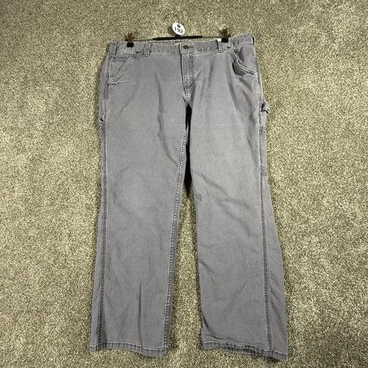 Carhartt Womens Carpenter Work Pants Size 18 Short Gray Original Fit Stretch