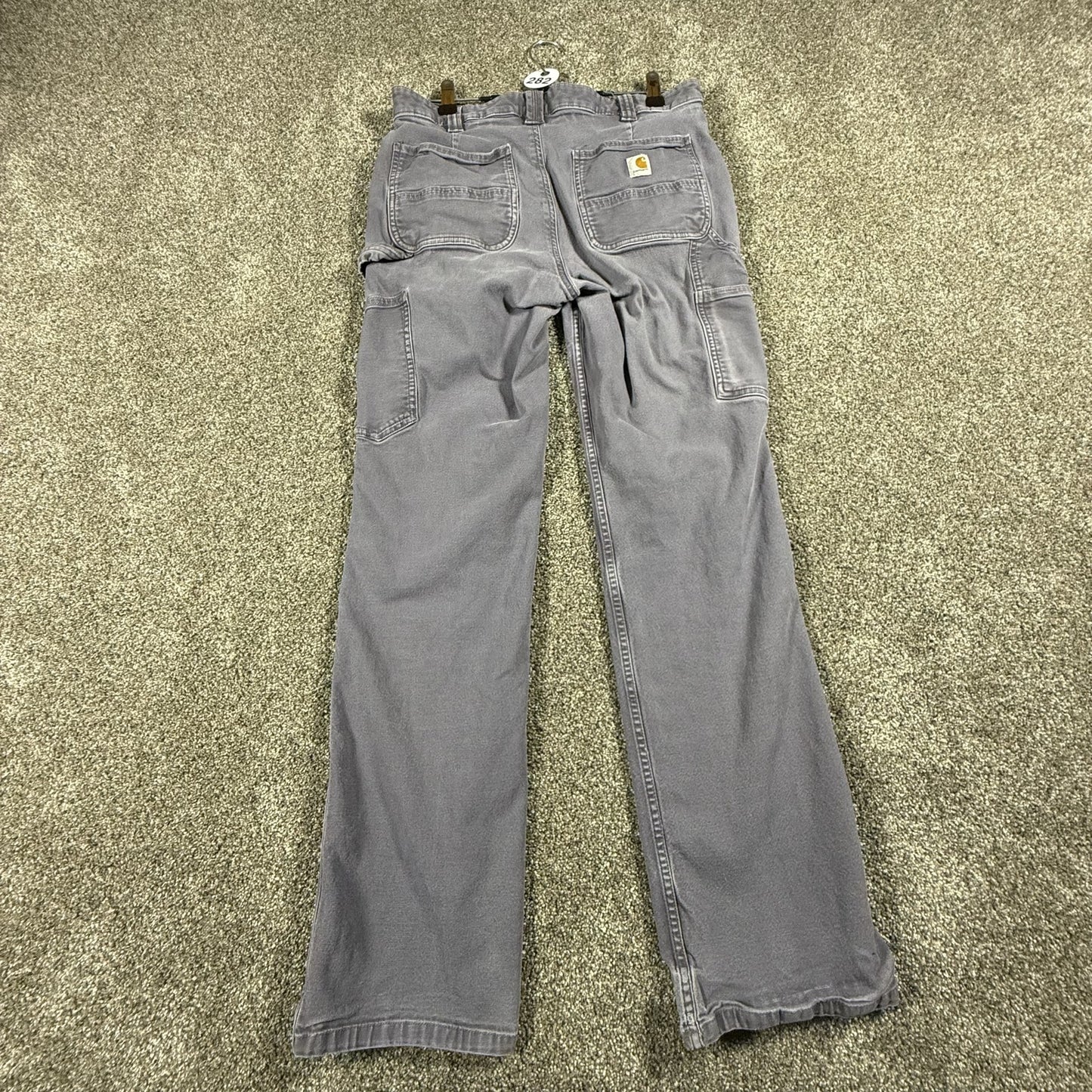 Carhartt Womens Loose Fit Work Pants Size 4 Gray Canvas Carpenter Utility