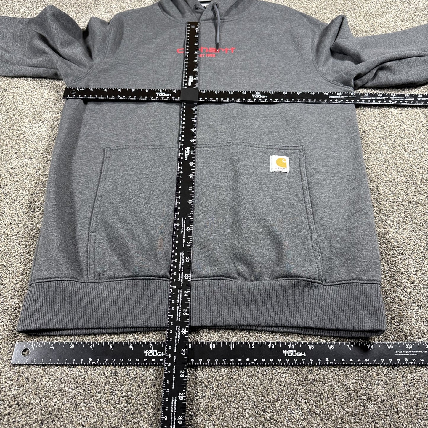 Carhartt Mens Hoodie Size M Gray Force Relaxed Fit Pullover Sweatshirt
