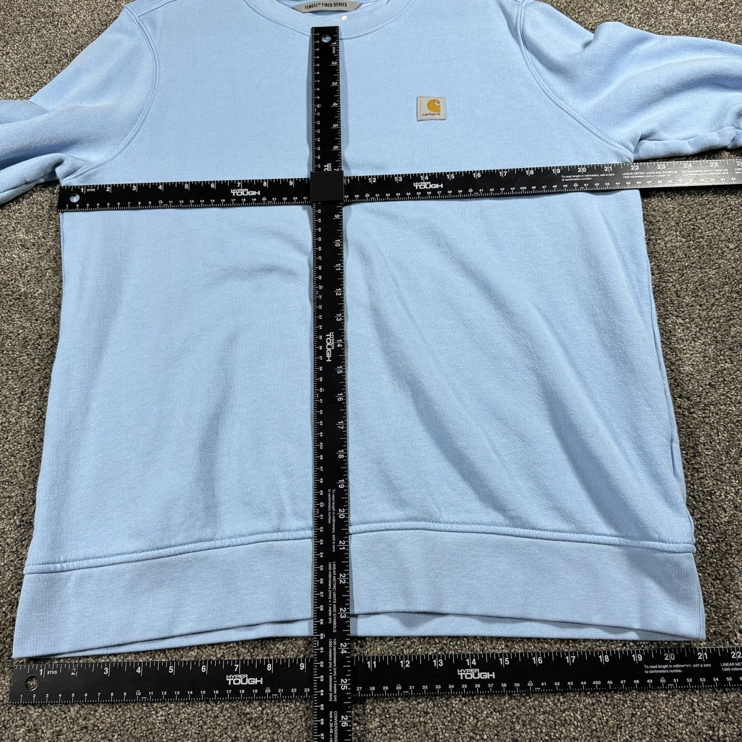 Carhartt Womens Crewneck Sweatshirt L Light Blue Tencel Fiber Relaxed Fit
