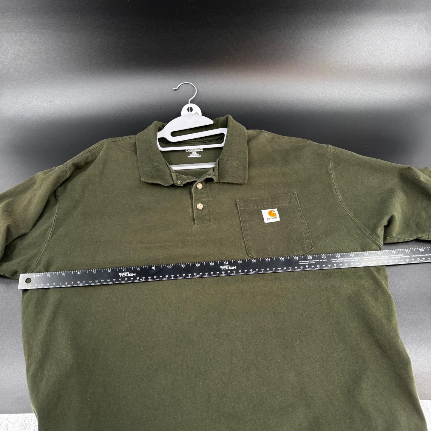 Carhartt Mens Pocket Polo Shirt K198 XL Olive Green Short Sleeve Cotton