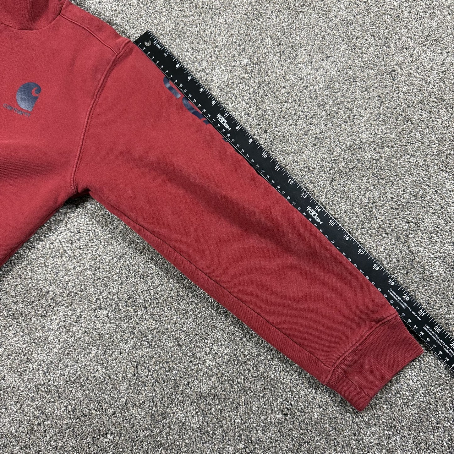 Carhartt Boys Hoodie XL Red Pullover Sweatshirt Fleece Lined Graphic Logo