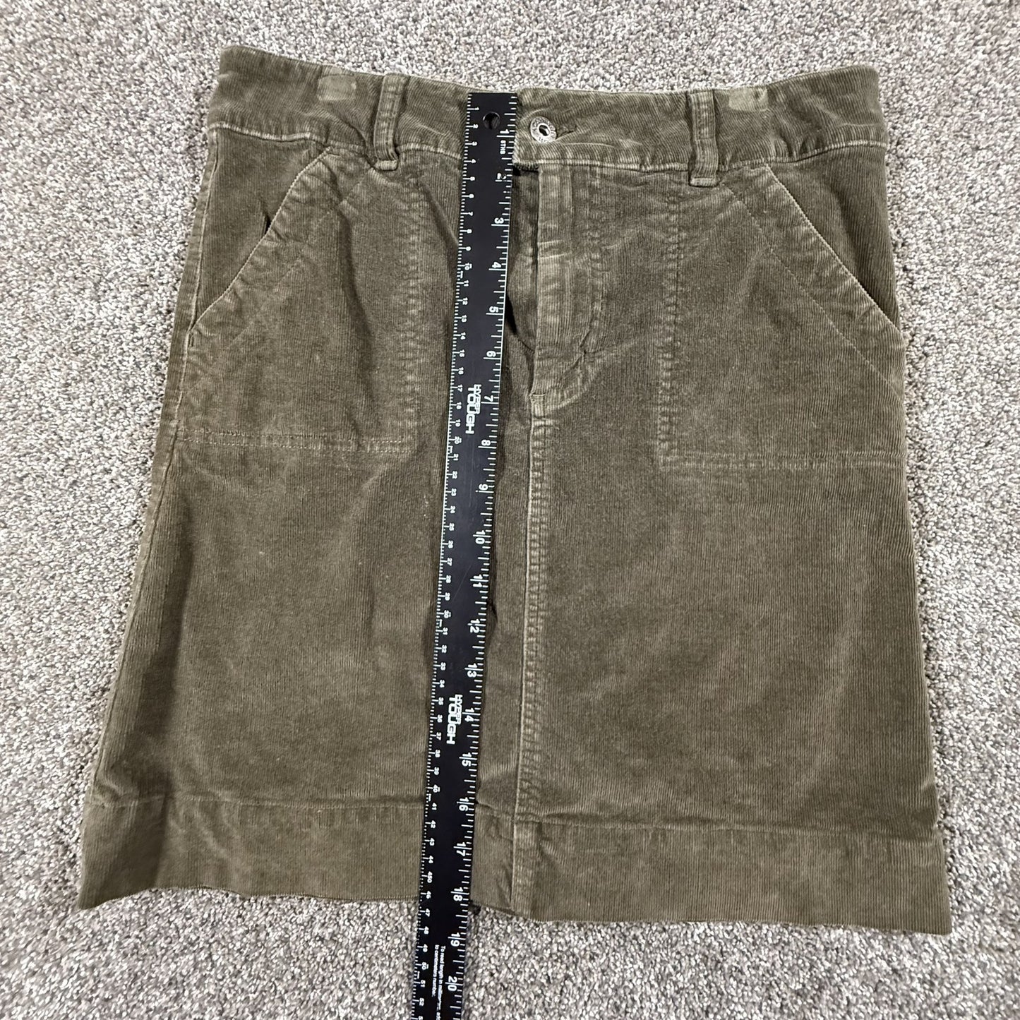 Carhartt Womens Corduroy Skirt Size 6 Olive Green Cotton