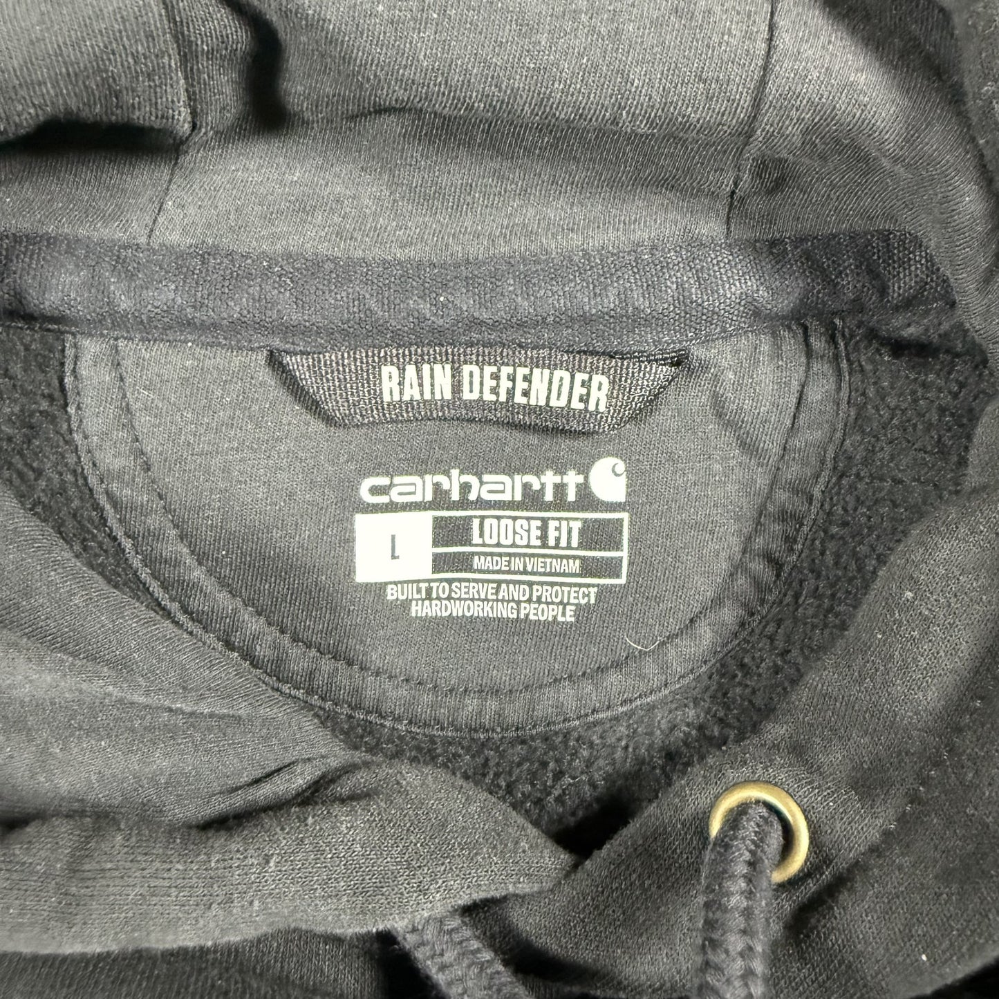 Carhartt Black Mens Hoodie L Rain Defender Loose Fit Pullover Sweatshirt