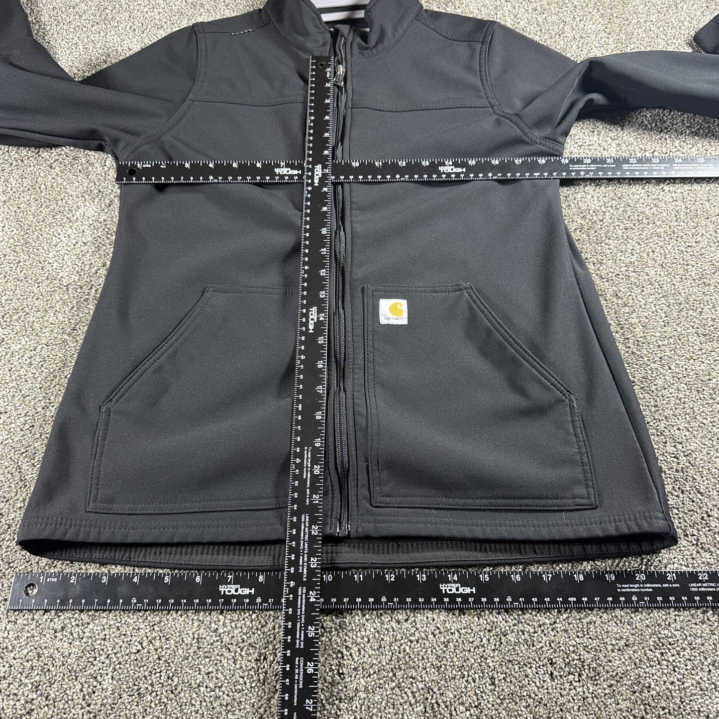 Women's Rugged Flex M Black Peak Bonded Fleece Scrub Jacket