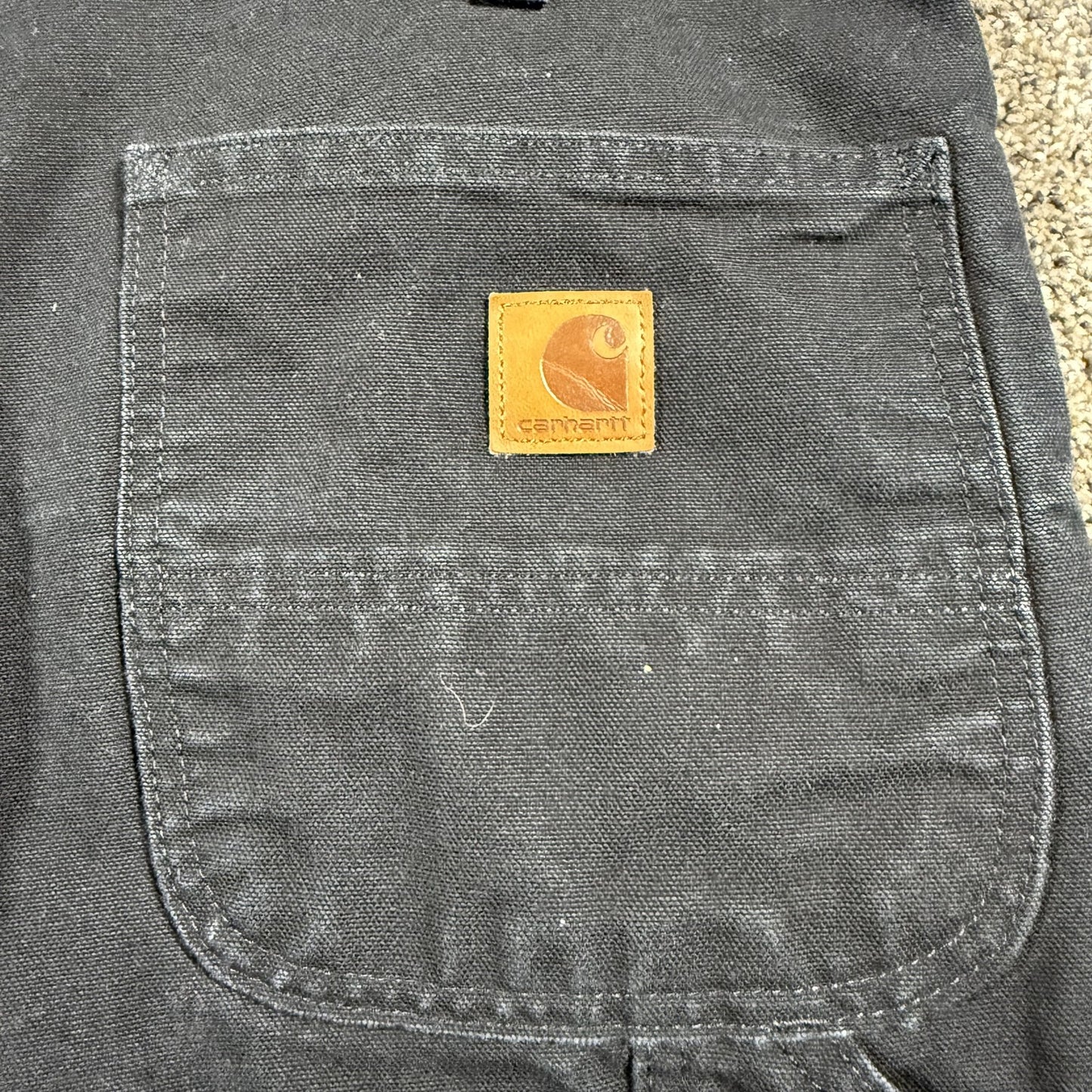 Carhartt Mens B11 Work Pants 35x30 Black Cotton Canvas Utility Carpenter