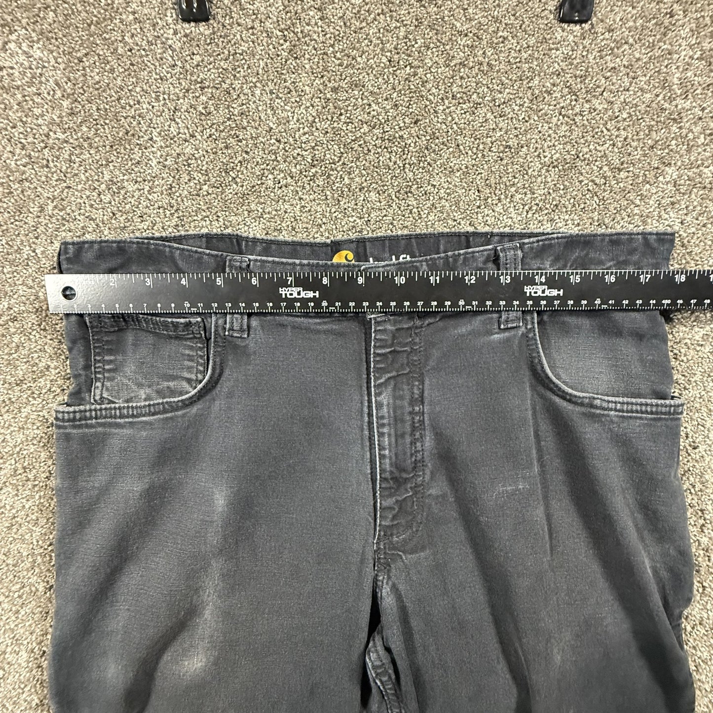 Carhartt Mens Jeans 36x32 Black Relaxed Fit Cotton Pants Workwear