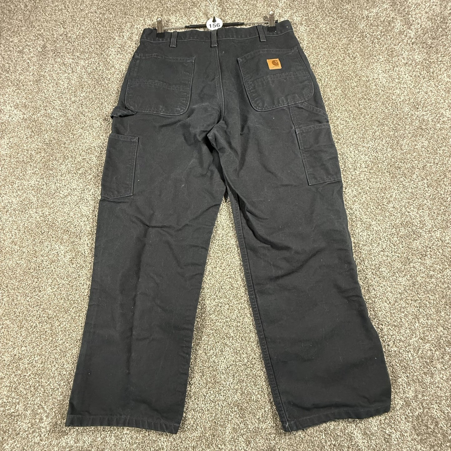 Carhartt Mens B11 Work Pants 35x30 Black Cotton Canvas Utility Carpenter