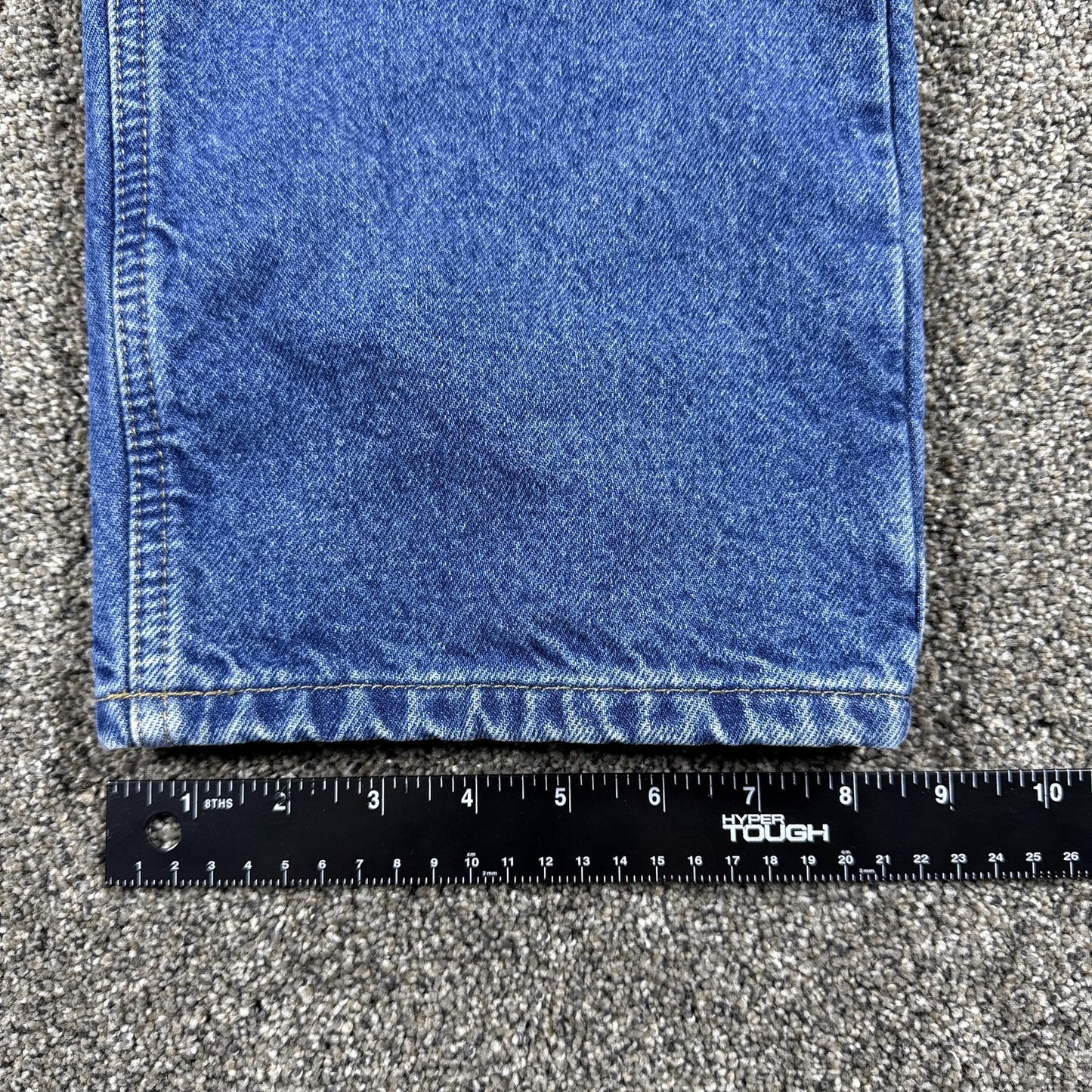 Carhartt Mens Jeans 34x32 Blue Flannel Lined Denim Relaxed Fit Straight Leg