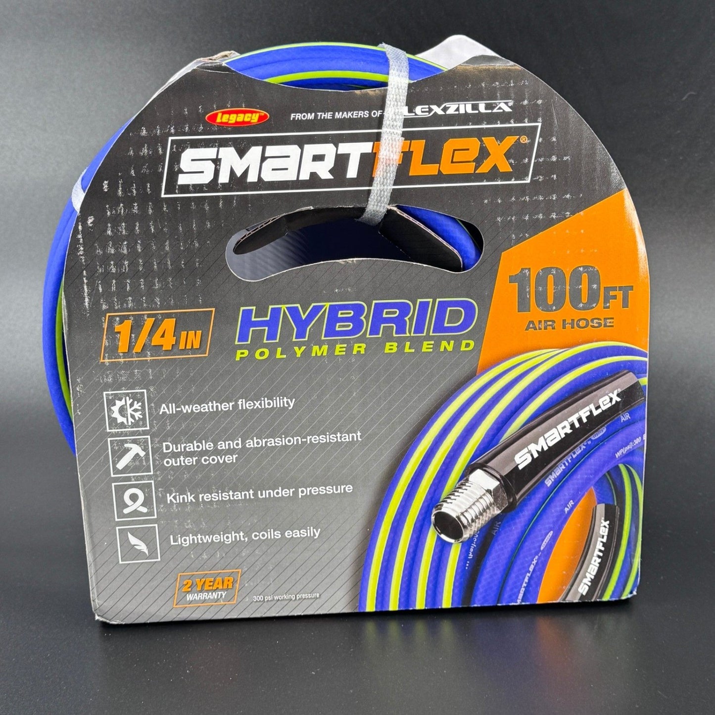 Legacy SmartFlex Air Hose 100 FT 1/4 IN Hybrid Kink Resistant All Weather