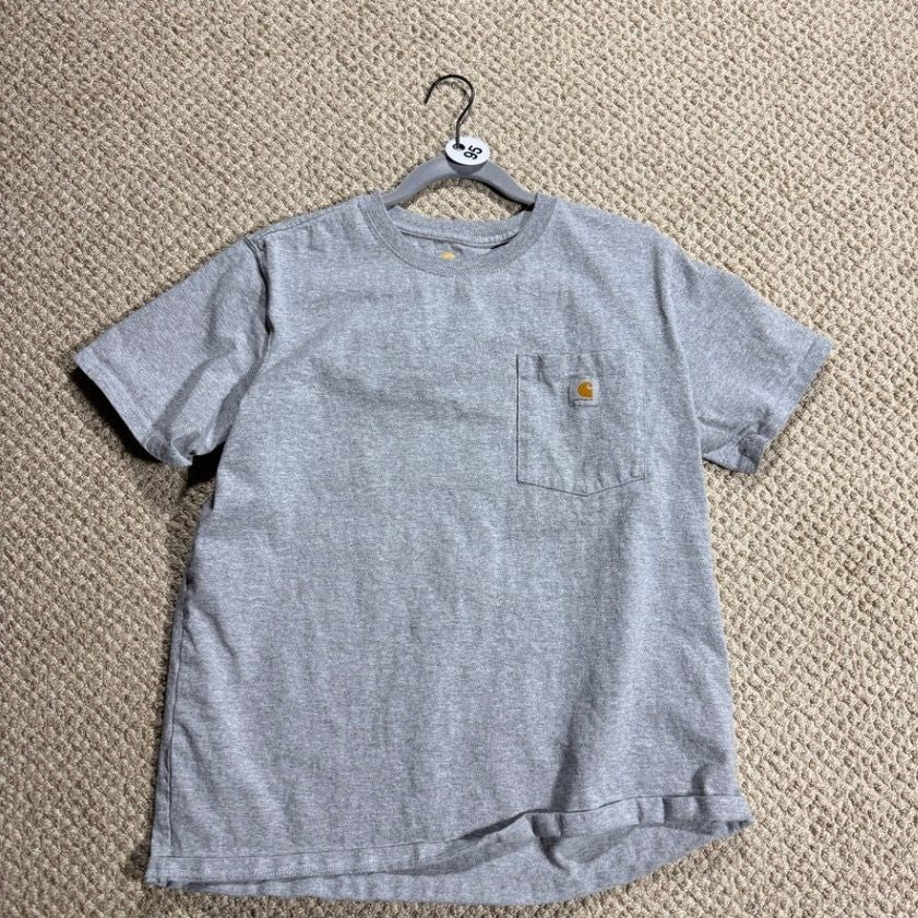 Carhartt Womens T-Shirt Size L 12-14 Gray Short Sleeve Original Fit Pocket Tee
