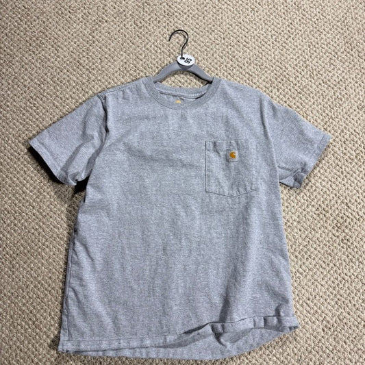 Carhartt Womens T-Shirt Size L 12-14 Gray Short Sleeve Original Fit Pocket Tee