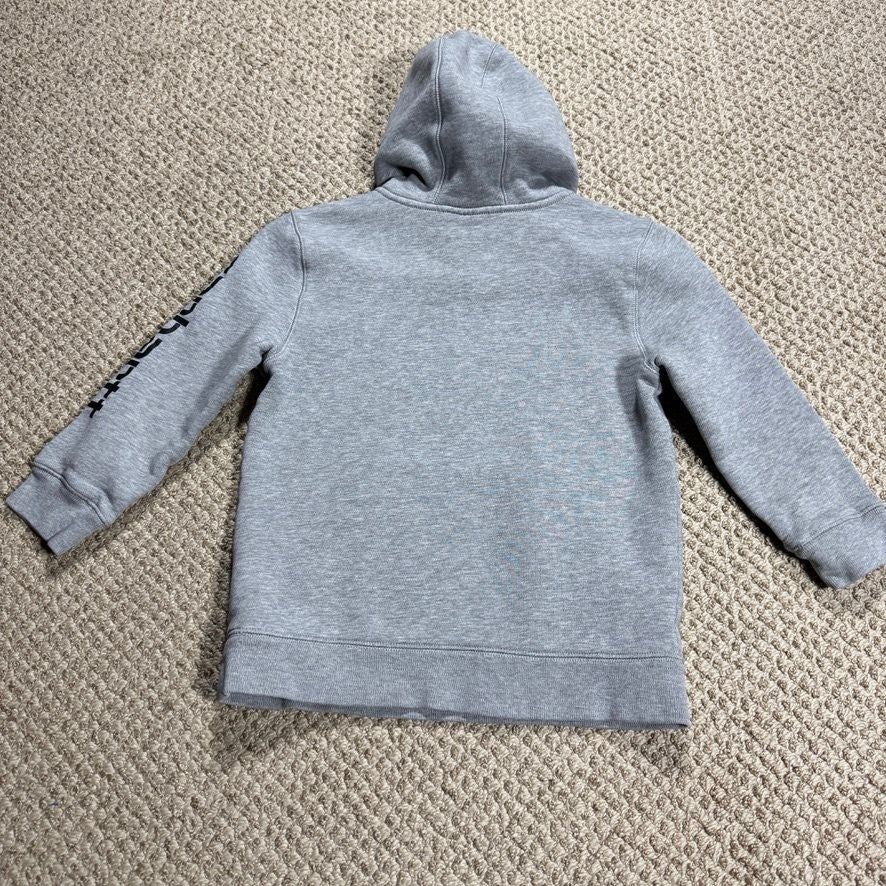 Carhartt Boys/Girls Hoodie Pullover Sweatshirt 7 Gray Logo Long Sleeve Hooded
