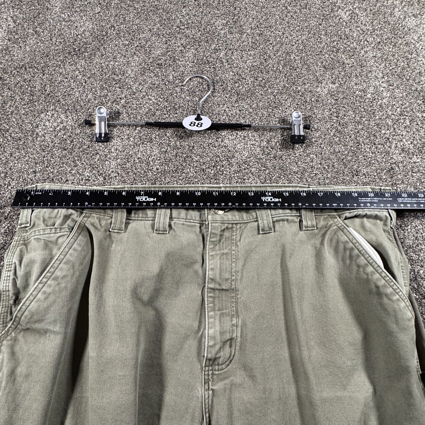 Carhartt Mens B324 ARG Relaxed Fit Work Pants Size 44x30 Green Carpenter Cotton