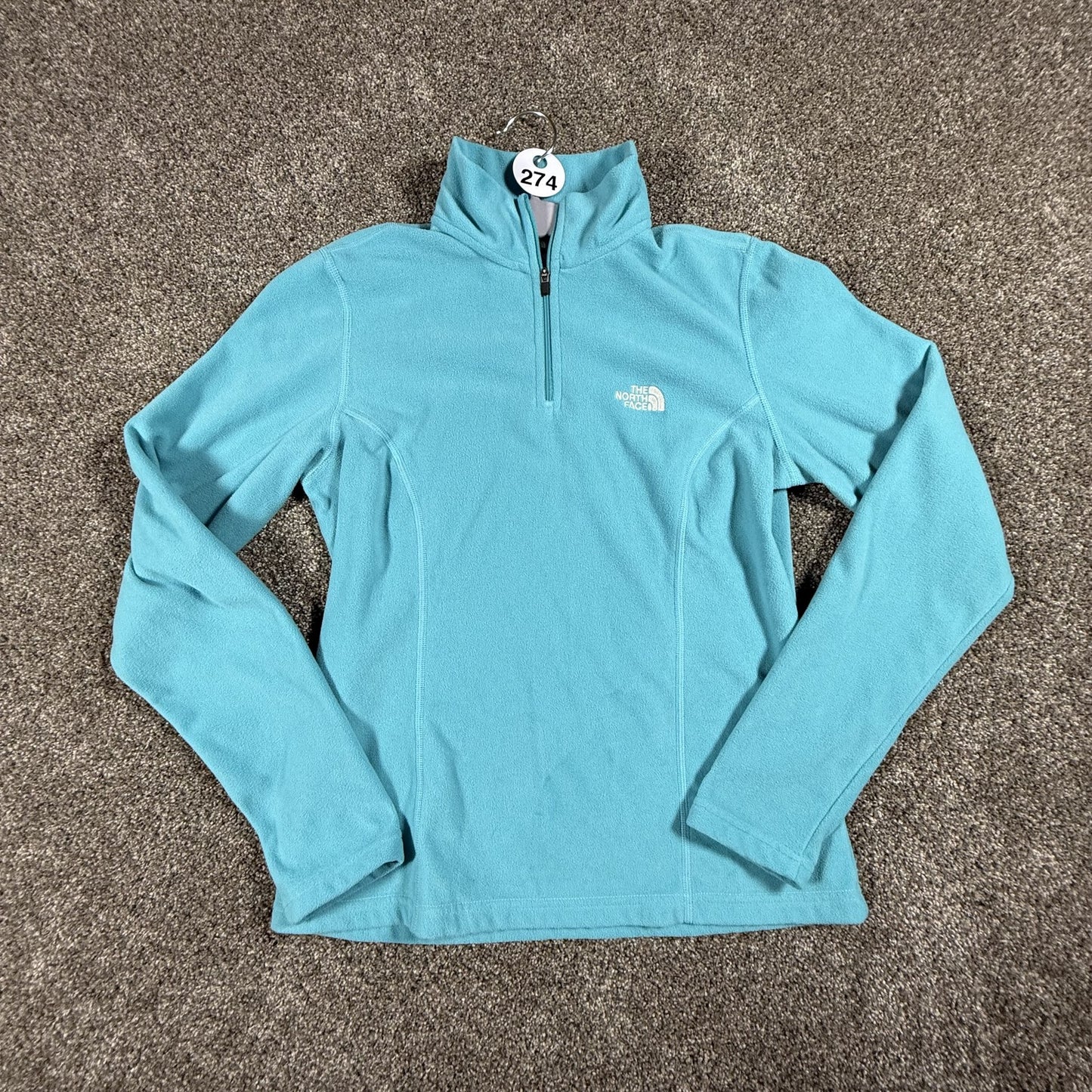 The North Face Womens Fleece Pullover Quarter Zip Jacket Size S Blue
