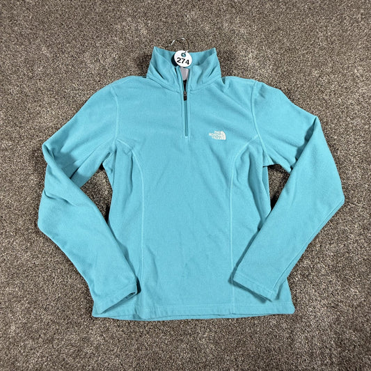 The North Face Womens Fleece Pullover Quarter Zip Jacket Size S Blue