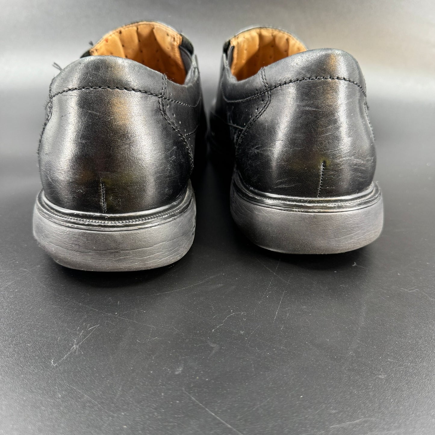 Clarks Mens Structured Un Sheridan Square Toe Size 13W Black Leather Dress Shoes