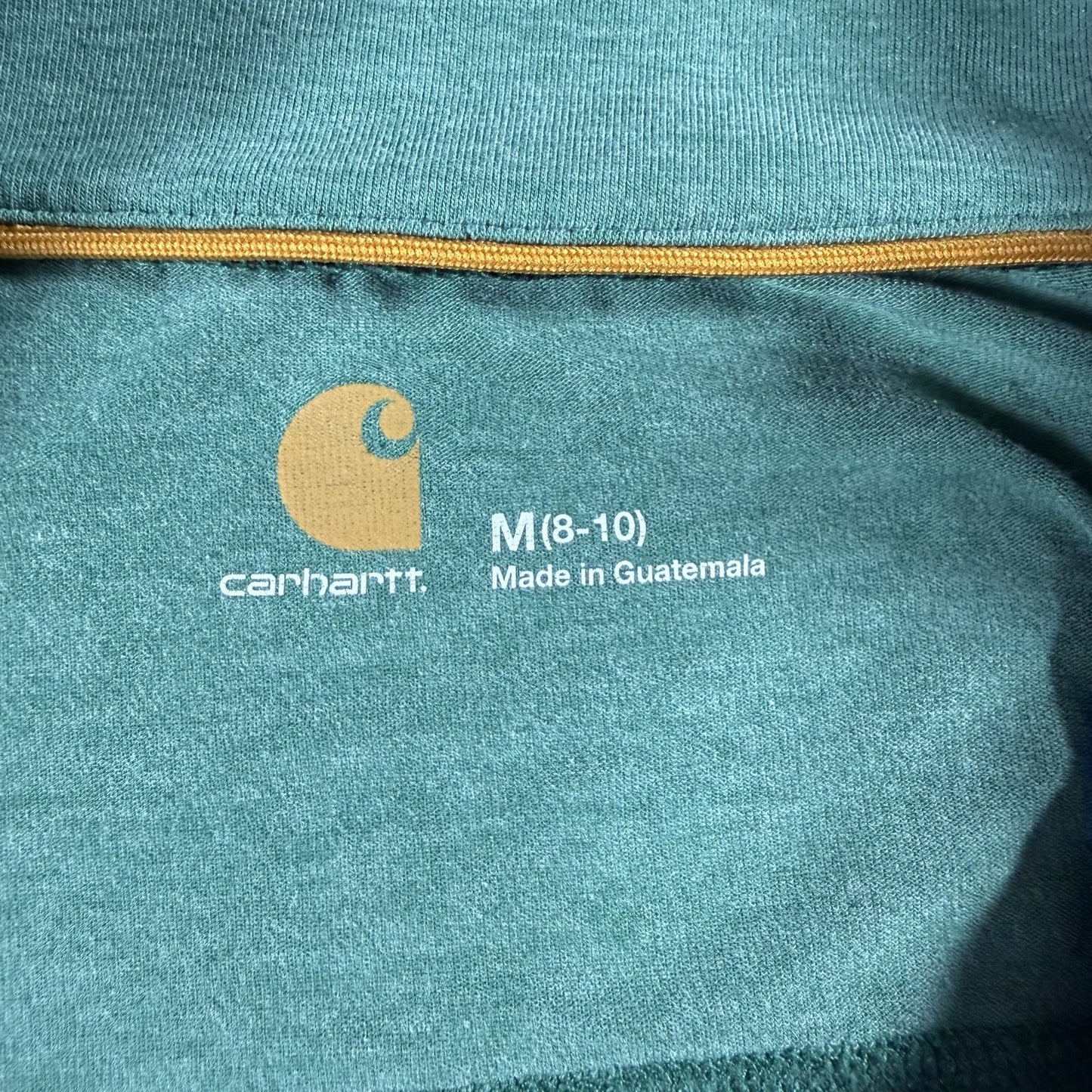 Carhartt Womens 1/4 Zip Pullover M 8 10 Green Long Sleeve Force Performance Top