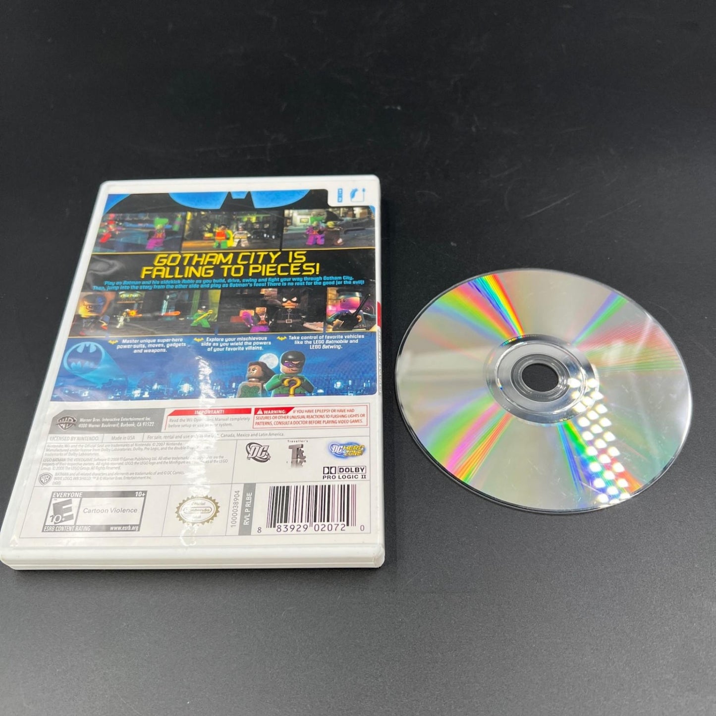 Lego Batman 2 DC Super Heroes Nintendo Wii Game Disc And Lego Batman 1 Case