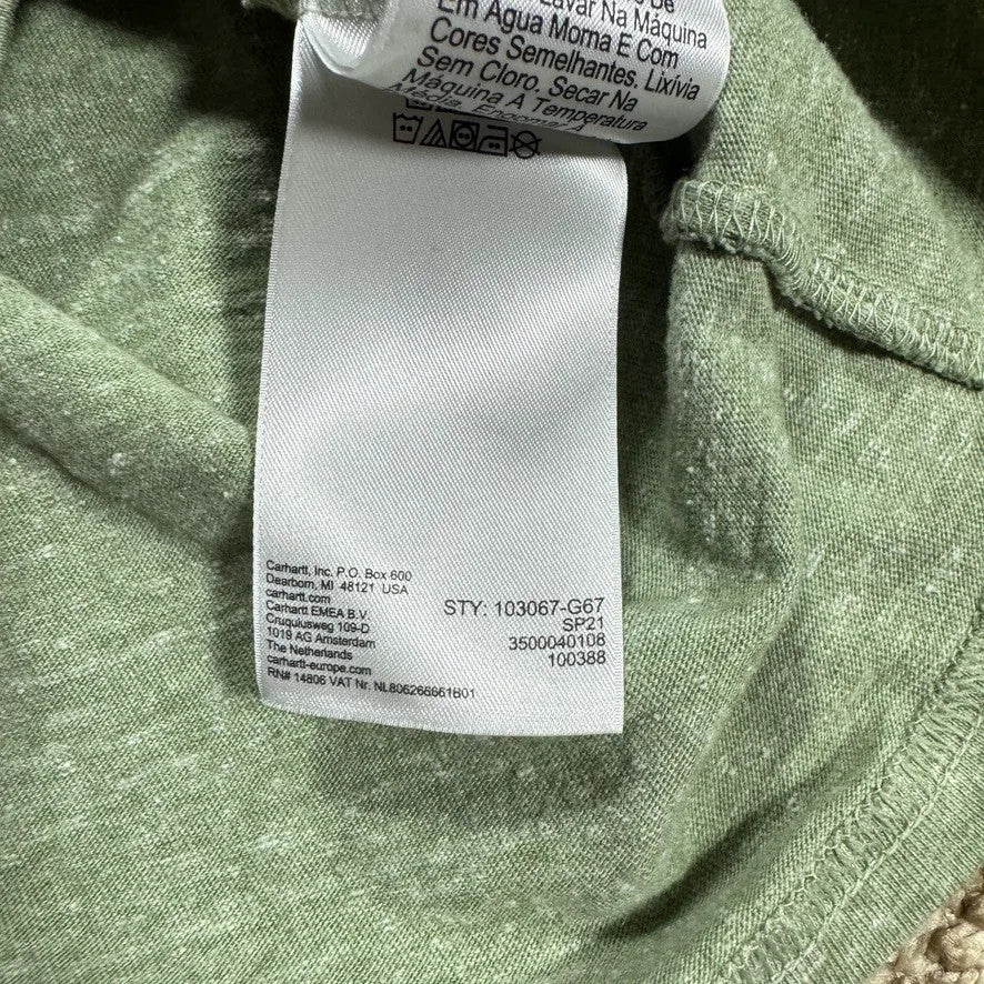 Carhartt Womens Loose Fit Pocket T-Shirt S Green Heather Short Sleeve