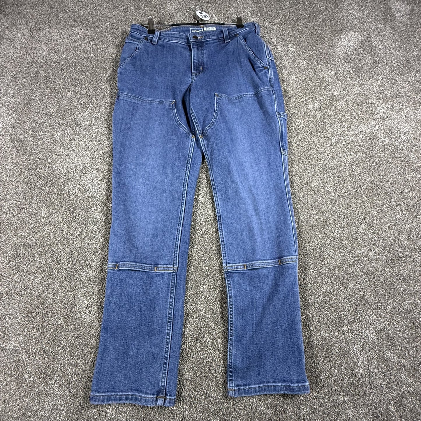 Carhartt Womens Relaxed Fit Carpenter Jeans 8 Regular Blue Double Knee