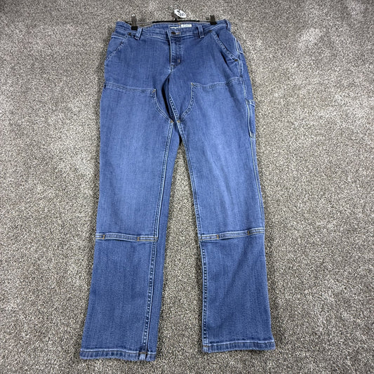Carhartt Womens Relaxed Fit Carpenter Jeans 8 Regular Blue Double Knee