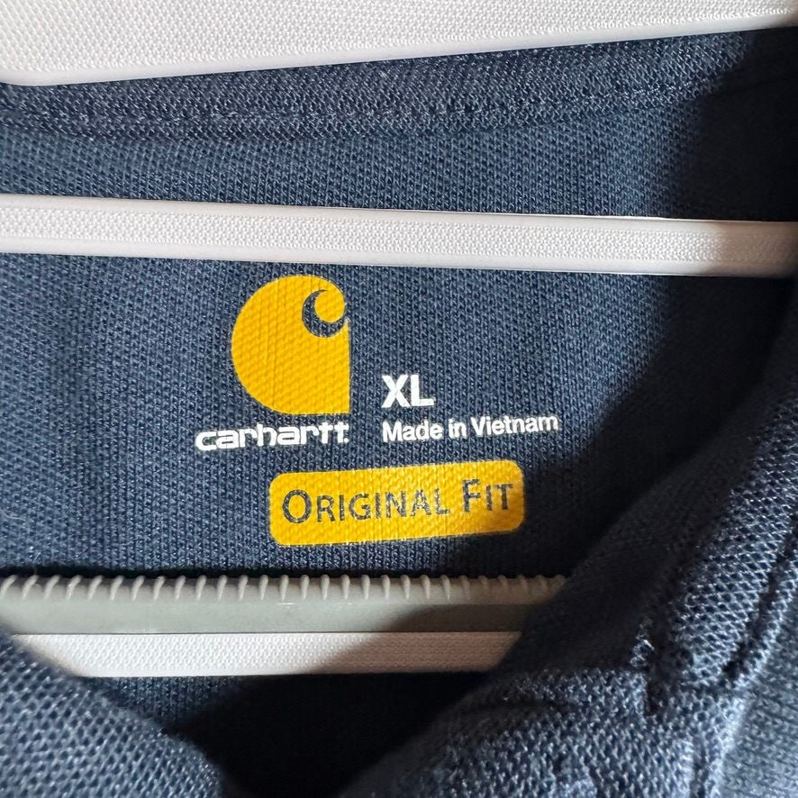 Carhartt Mens Polo Shirt XL Navy Blue Original Fit Pocket K570