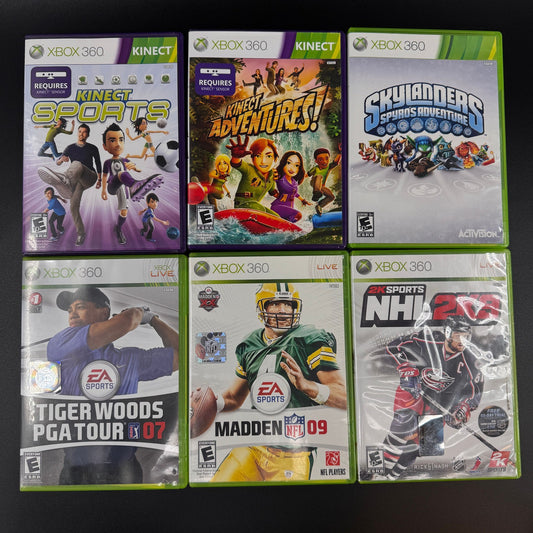 Xbox 360 Games Lot Of 6 Kinect Sports Skylanders Madden NHL PGA Tour