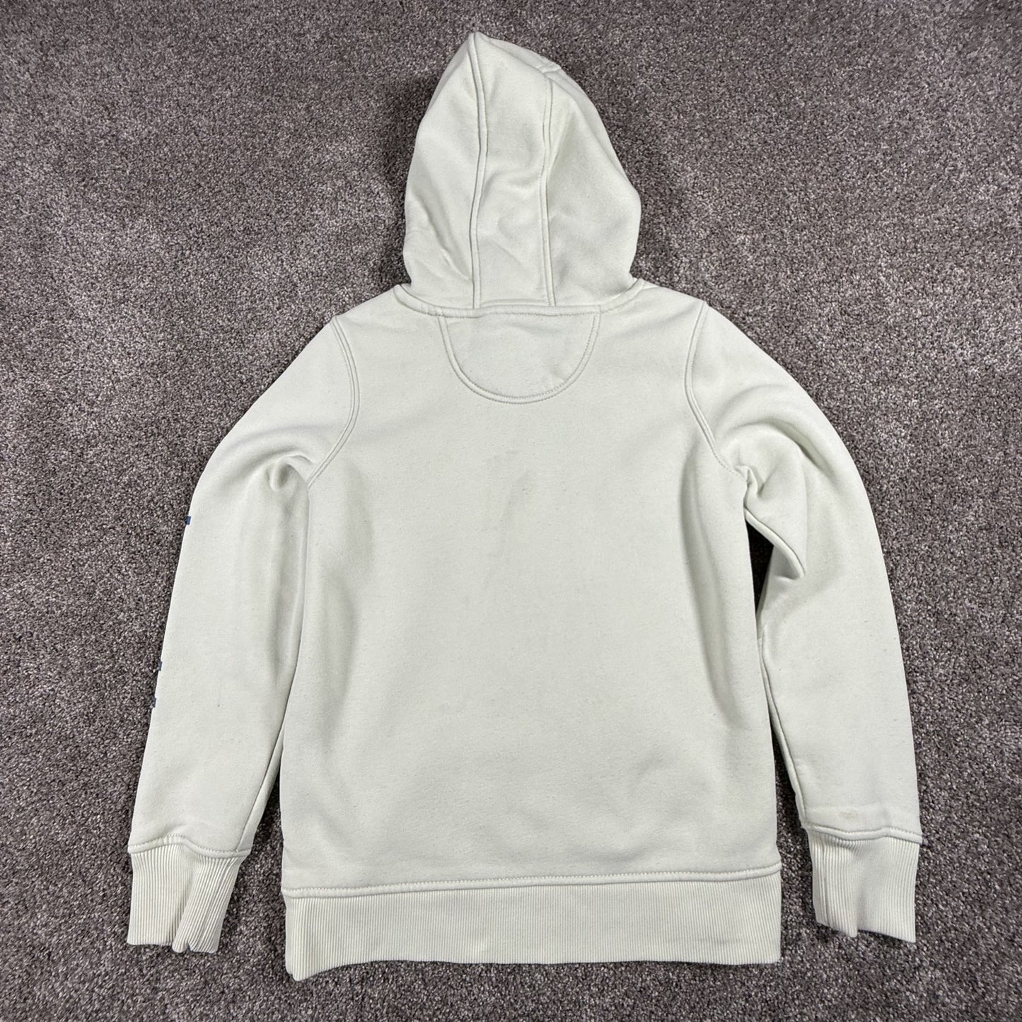 Carhartt Womens Hoodie Clarksburg XS Light Green Pullover Spellout Stains