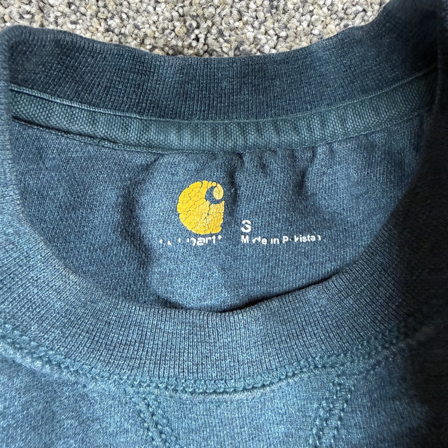 Carhartt Clarksburg Womens Crewneck Sweatshirt S Teal Kangaroo Pocket Cotton