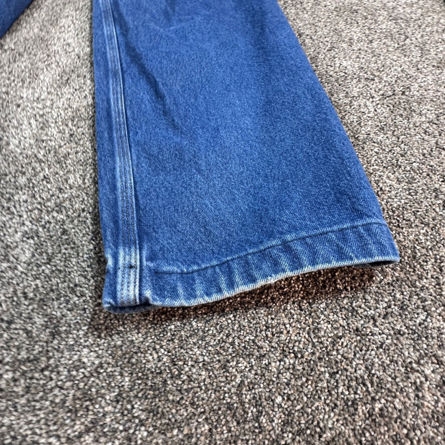 Carhartt Mens B460 Jeans Size 42x28 (hemmed) Relaxed Fit Blue Denim Workwear