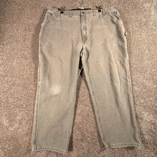 Carhartt Mens Carpenter Work Pants 50x32 Green B11 Moss Dungaree Fit Cotton