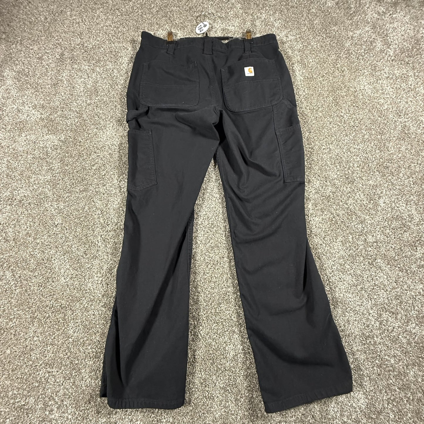 Carhartt Womens 10 Short Loose Fit Black Utility Cargo Work Pants Cotton Blend
