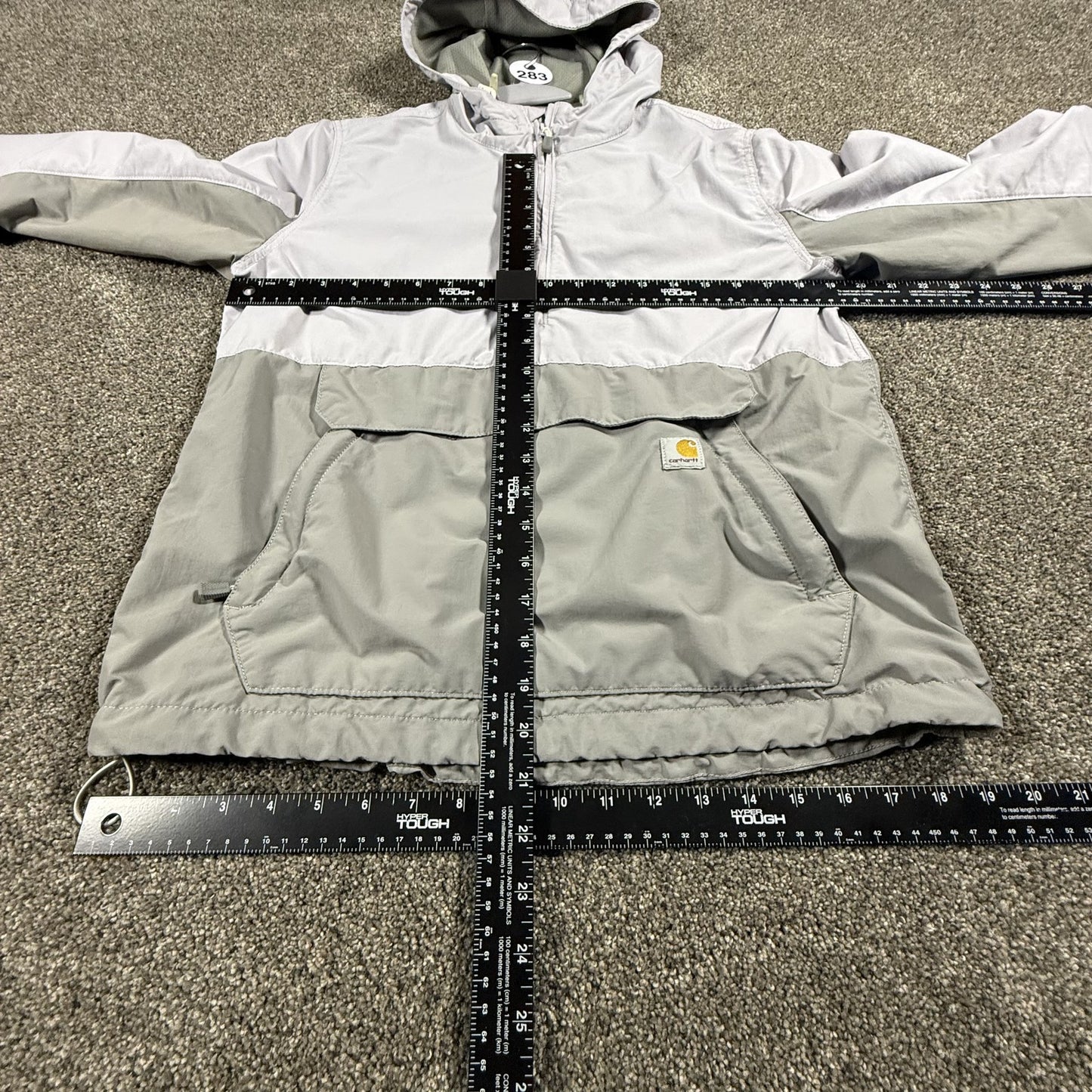 Carhartt Womens Anorak Jacket S Gray Two Tone Rain Defender Loose Fit Nylon