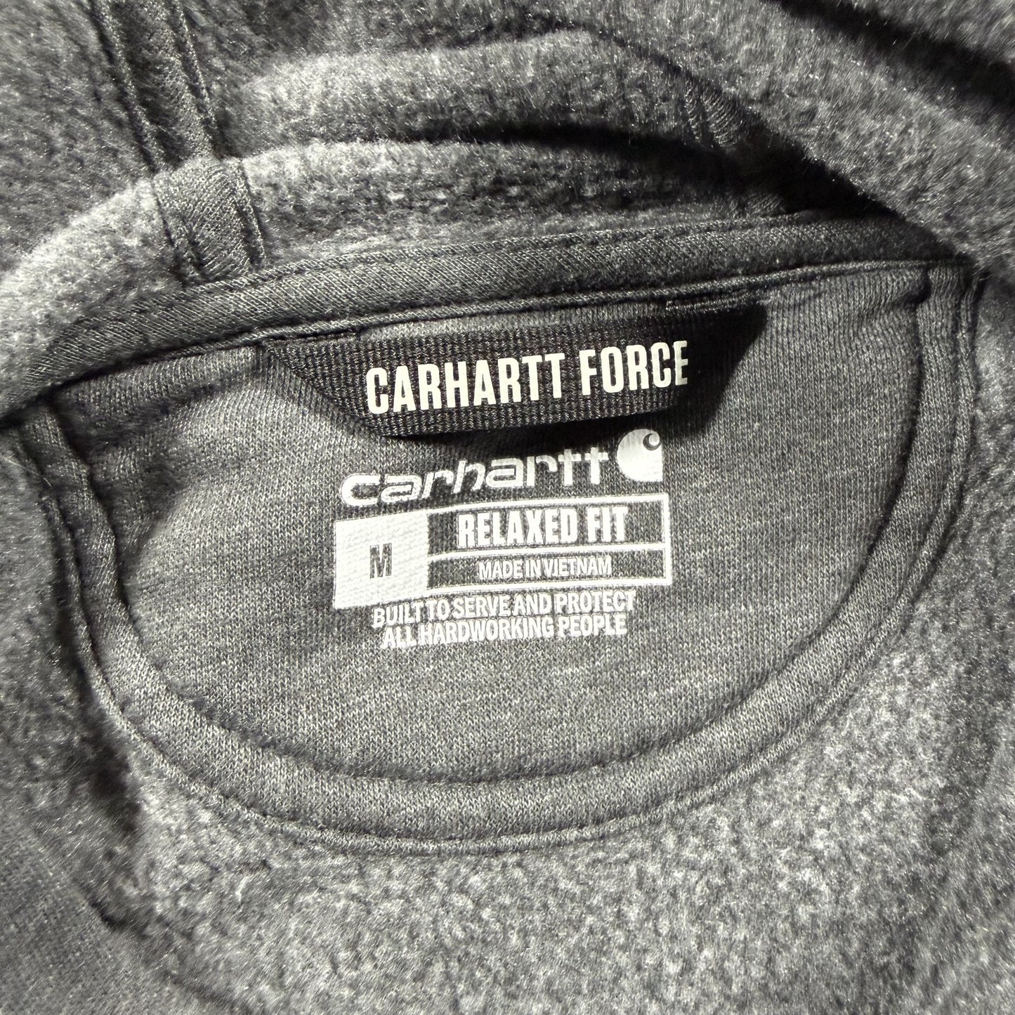 Carhartt Mens Hoodie Size M Gray Force Relaxed Fit Pullover Sweatshirt