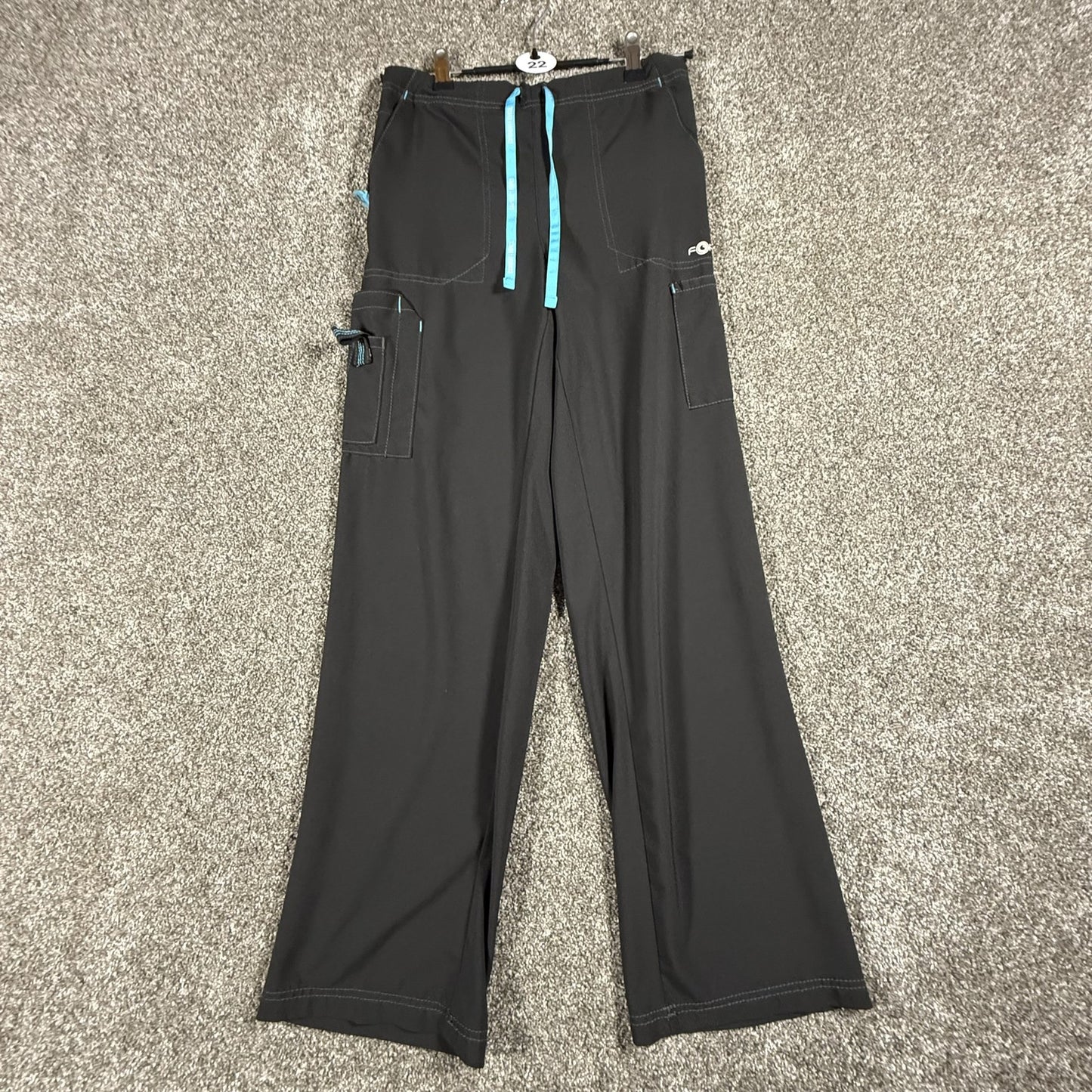 Carhartt Womens Scrub Pants Force S Regular Black Drawstring Cargo Pockets