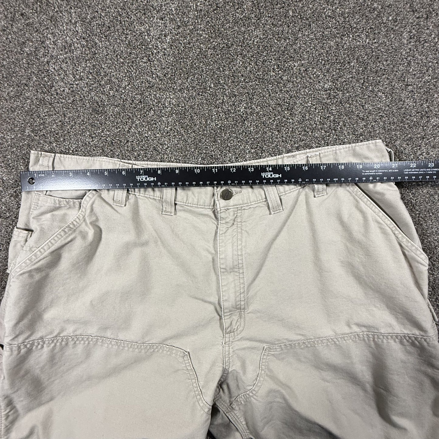 Carhartt Mens Work Shorts Double Knee Carpenter Size 44 Tan Cotton Canvas