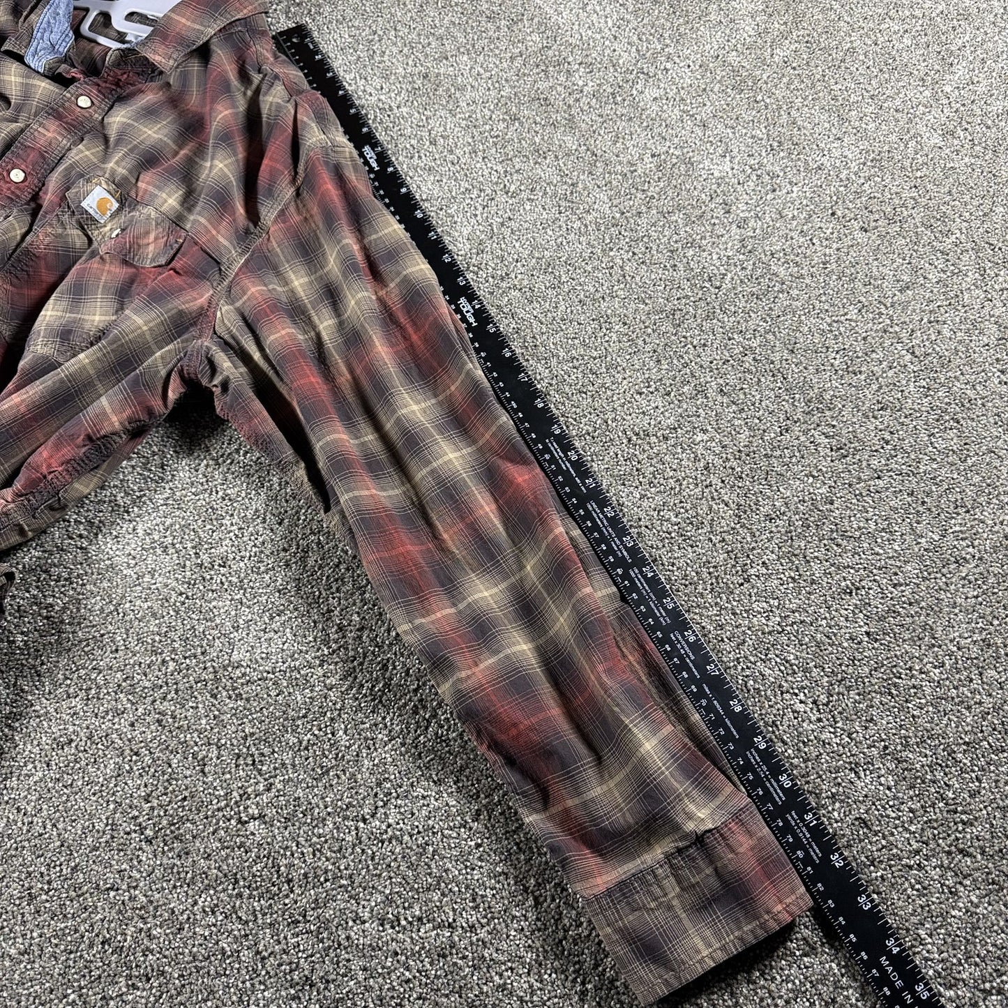 Carhartt Mens Flannel Shirt 2XL Regular Multicolor Plaid Long Sleeve Western