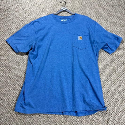 Carhartt Mens K87 Pocket T-Shirt XL Blue Loose Fit Short Sleeve Workwear