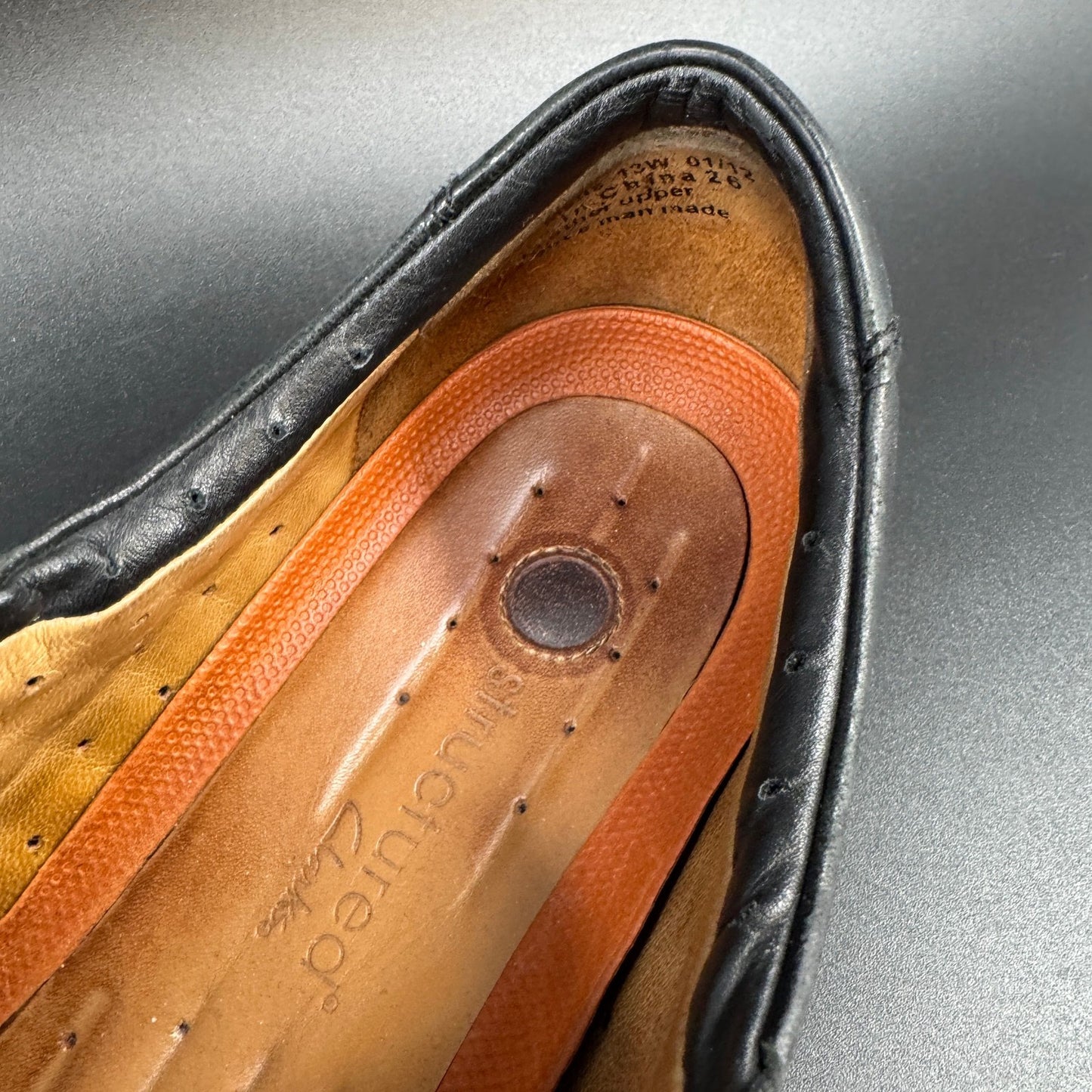 Clarks Mens Structured Un Sheridan Square Toe Size 13W Black Leather Dress Shoes