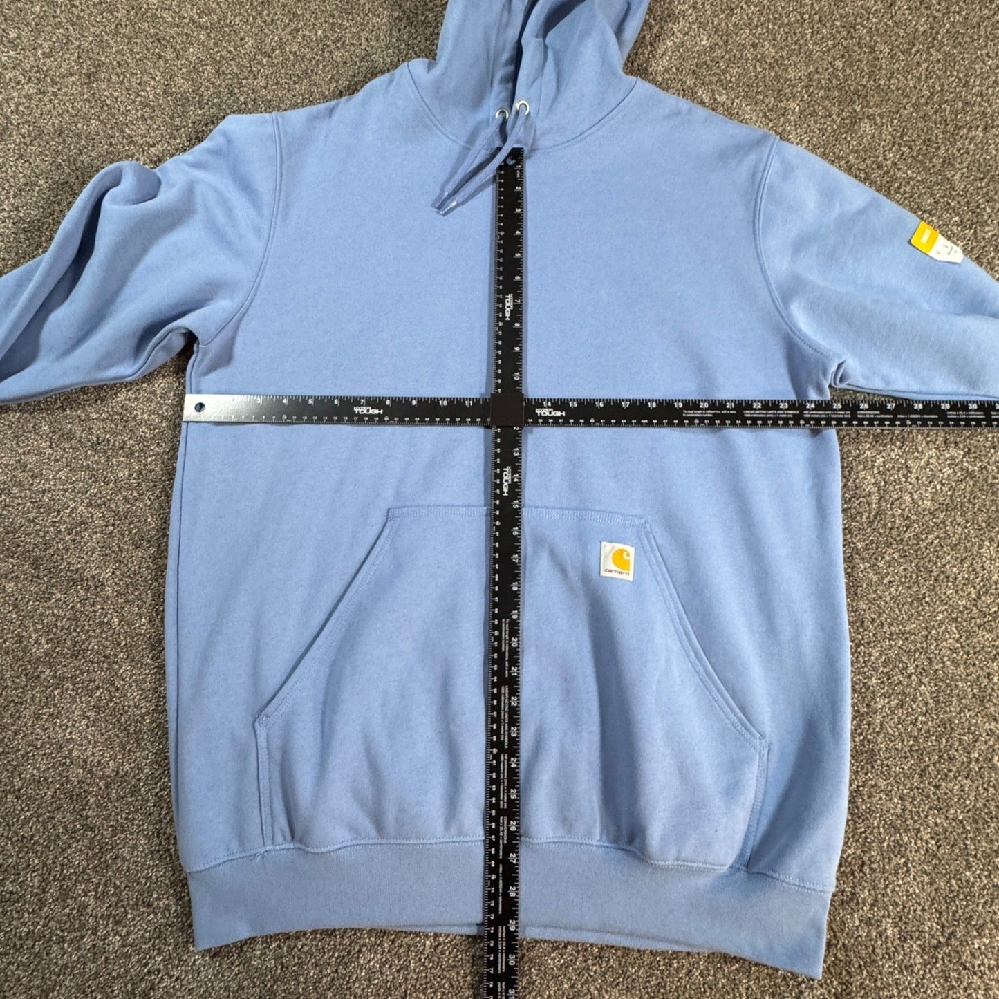 Carhartt Mens Loose Fit Hoodie Sweatshirt L Tall Skystone Blue Spellout