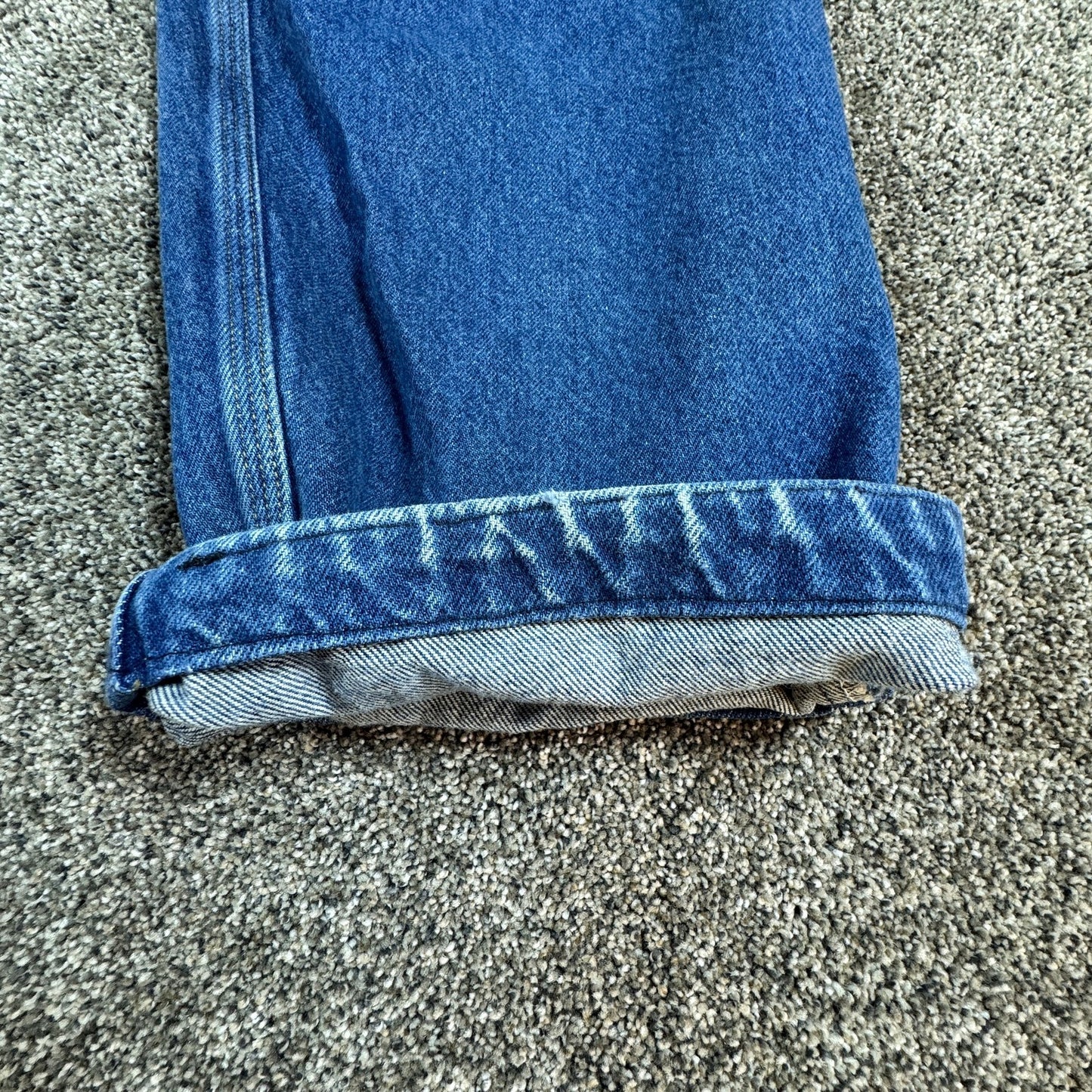 Carhartt Mens B460 Jeans Size 42x28 (hemmed) Relaxed Fit Blue Denim Workwear