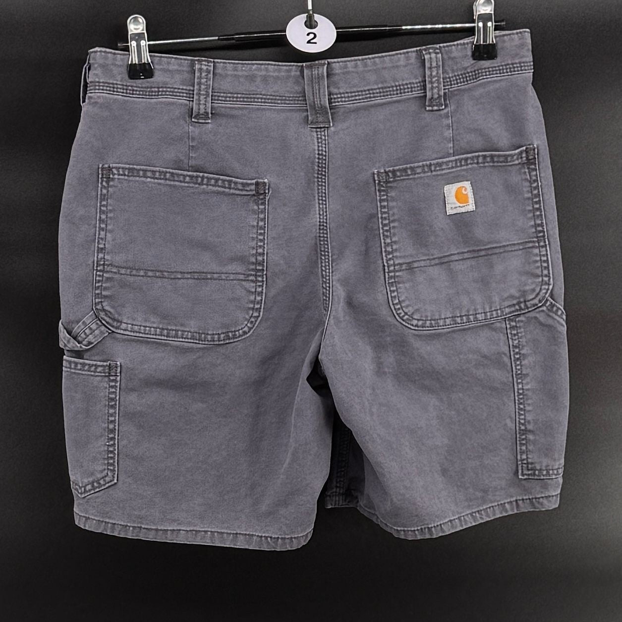 Carhartt Womens Size 8 Carpenter Shorts Gray Washed Original Fit Workwear